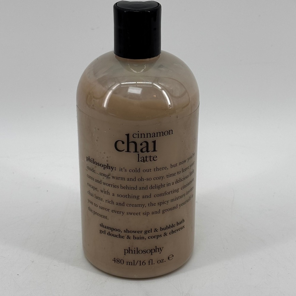 Philosophy Cinnamon Chai Latte 3-in-1 Shampoo Shower Gel Bubble Bath 16oz